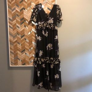 Sheer floral maxi dress